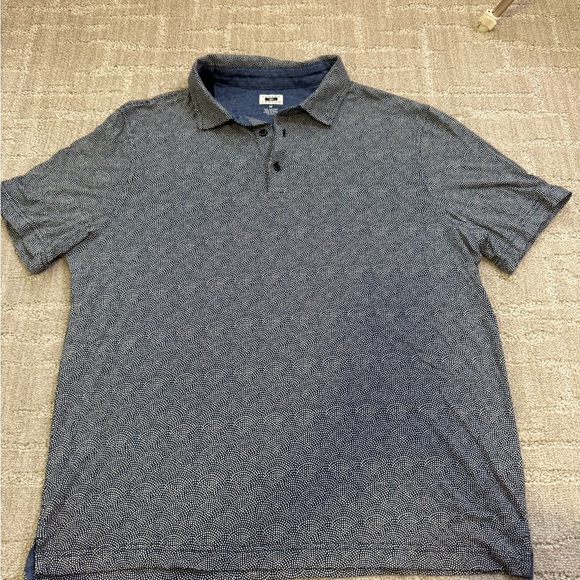 Joseph Abboud Textured Blue Polo Shirt - Picture 2 of 5